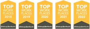 Top Work Places 2018, 2019, 2020, 2021, 2022