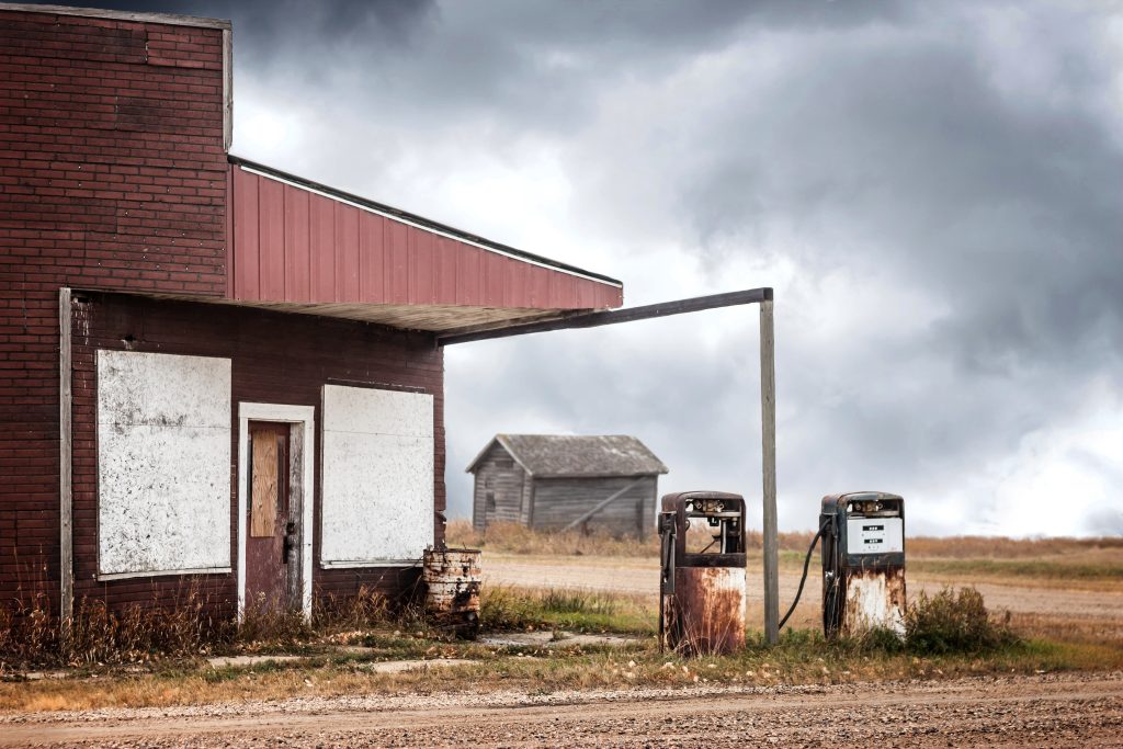 an old gas service station