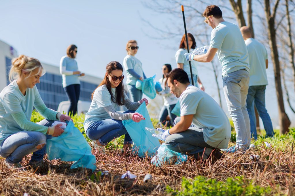 volunteers help out on volunteer day