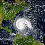 tropical hurricane approaching the USA. Elements of this image are furnished by NASA.